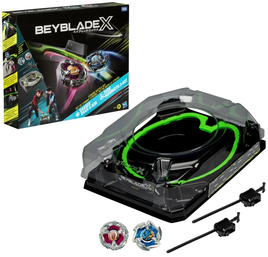 Beyblade Xtreme Battle Sæt med Arena og 2 Toppe - Spil nu!