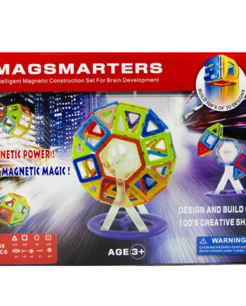 Magsmarters Byggesæt med LED Lys - 58 Magnetdele til Leg