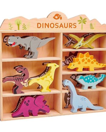 Farverigt Dinosaur Trælegetøj – Sjov Læring til Børn