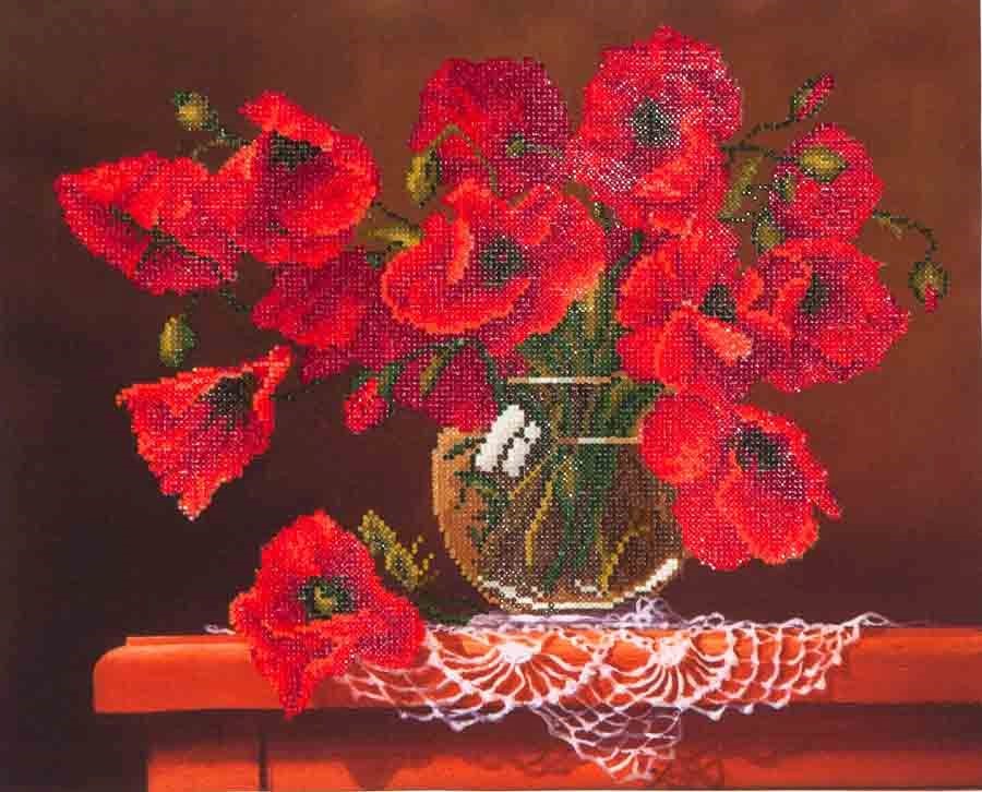 Diamond Dotz Røde Valmuer - Kreativ Kunstpakke 51x41 cm