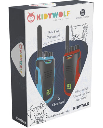 Kidywolf Walkie Talkie Kidytalk Blå/Rød – Fantastisk Tilbud!
