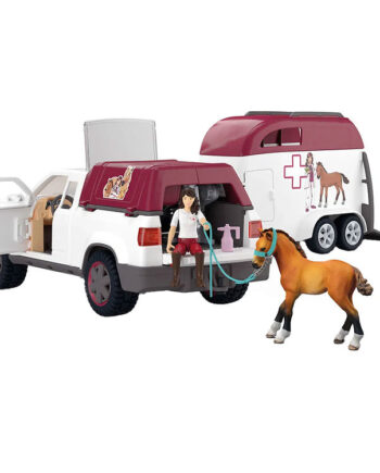 Multifarvet Dyrelæge Trailer til Heste – Schleich 42704