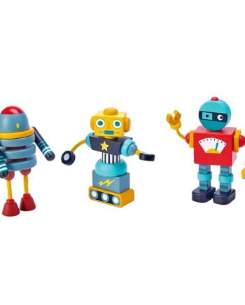 Farverigt Trælegetøj: Robotter til Mars Ekspedition