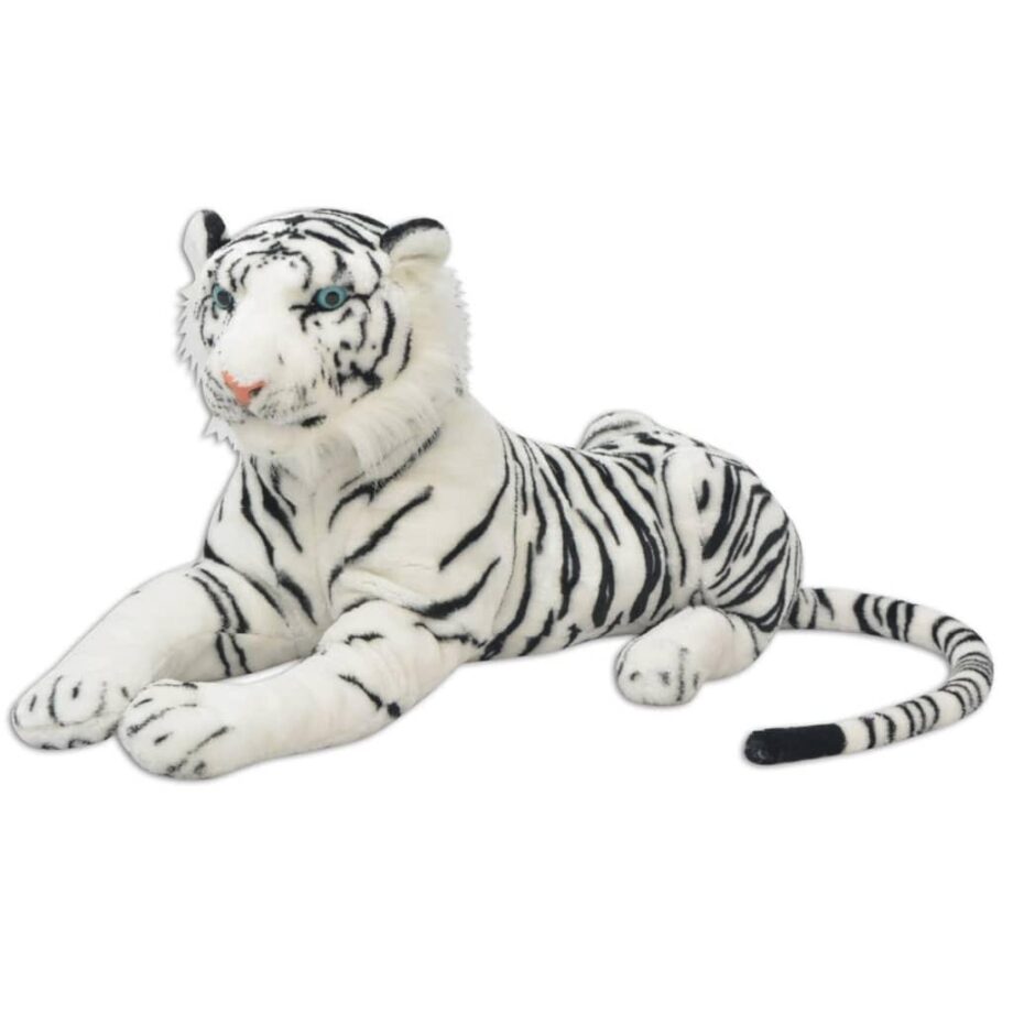 Hvid Tøjdyr Tiger Plysstof - Boligcenter Coolbaby  - 8718475509134