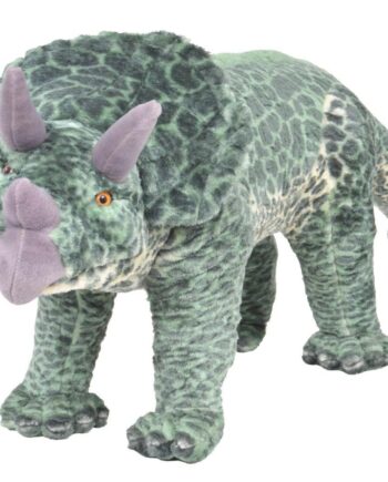 Grøn Stående Tøjdyr Triceratops Plysstof - Boligcenter Coolbaby  - 8718475565871