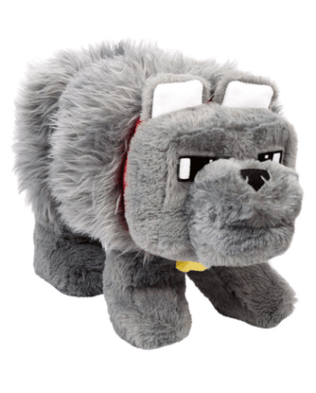 Minecraft Grå Ulv Bamse Med Lyd - Coolbaby