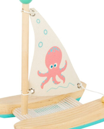 Vand Legetøj Katamaran Blæksprutte Vand Legetøj Træ - 123unik Coolbaby  - 4020972116567