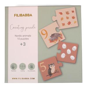Filibabba Tælle Puslespil Nordiske Dyr Stk - Filibabba Coolbaby  - 5712804021741