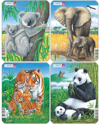 Puslespil Pap Stk Sæt Jungledyr - Coolbaby  - 7023850408041