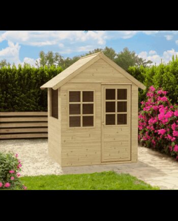 Legehus Fyrretræ H140 B121 D97 Natur - Zwerkules Coolbaby