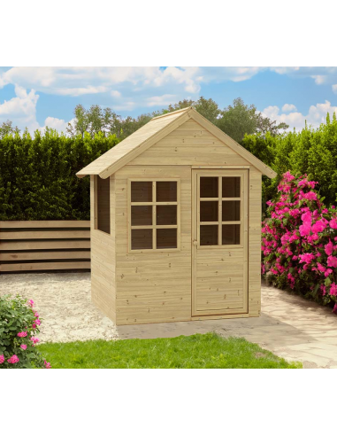 Legehus Fyrretræ H140 B121 D97 Natur - Zwerkules Coolbaby