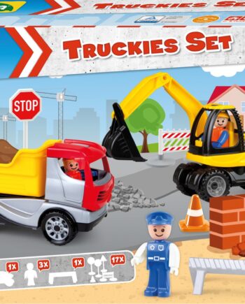 Lena Truckies Byggepladssæt Med Tipvogn Gravemaskine - Lena Coolbaby  - 4006942850402