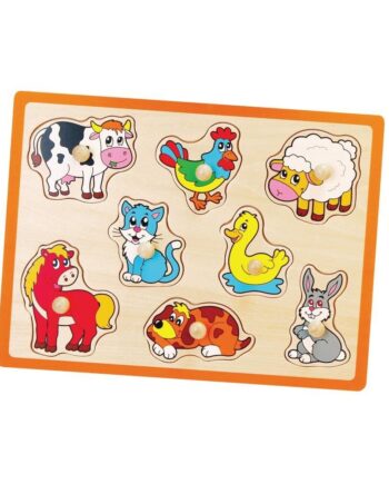 Knoppuslespil Bondegård Træ Brikker - Coolbaby  - 6934510595623