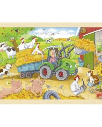 Puslespil Bondegård Træ Brikker - Coolbaby  - 4013594574204