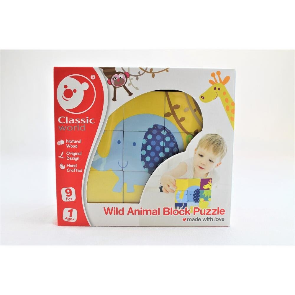 Block Puzzle Vilde Dyr Klodser - Coolbaby - 6927049001901