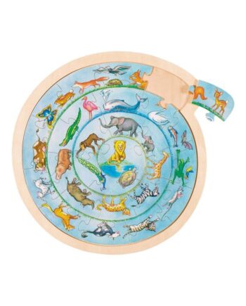 Puslespil Dyremotiver Træ Brikker - Coolbaby  - 4013594577908